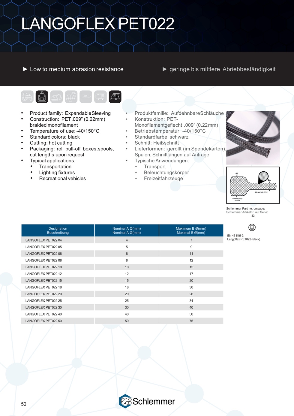 LANGOFLEX PET022 BKNO 10 SPD 800M 48C