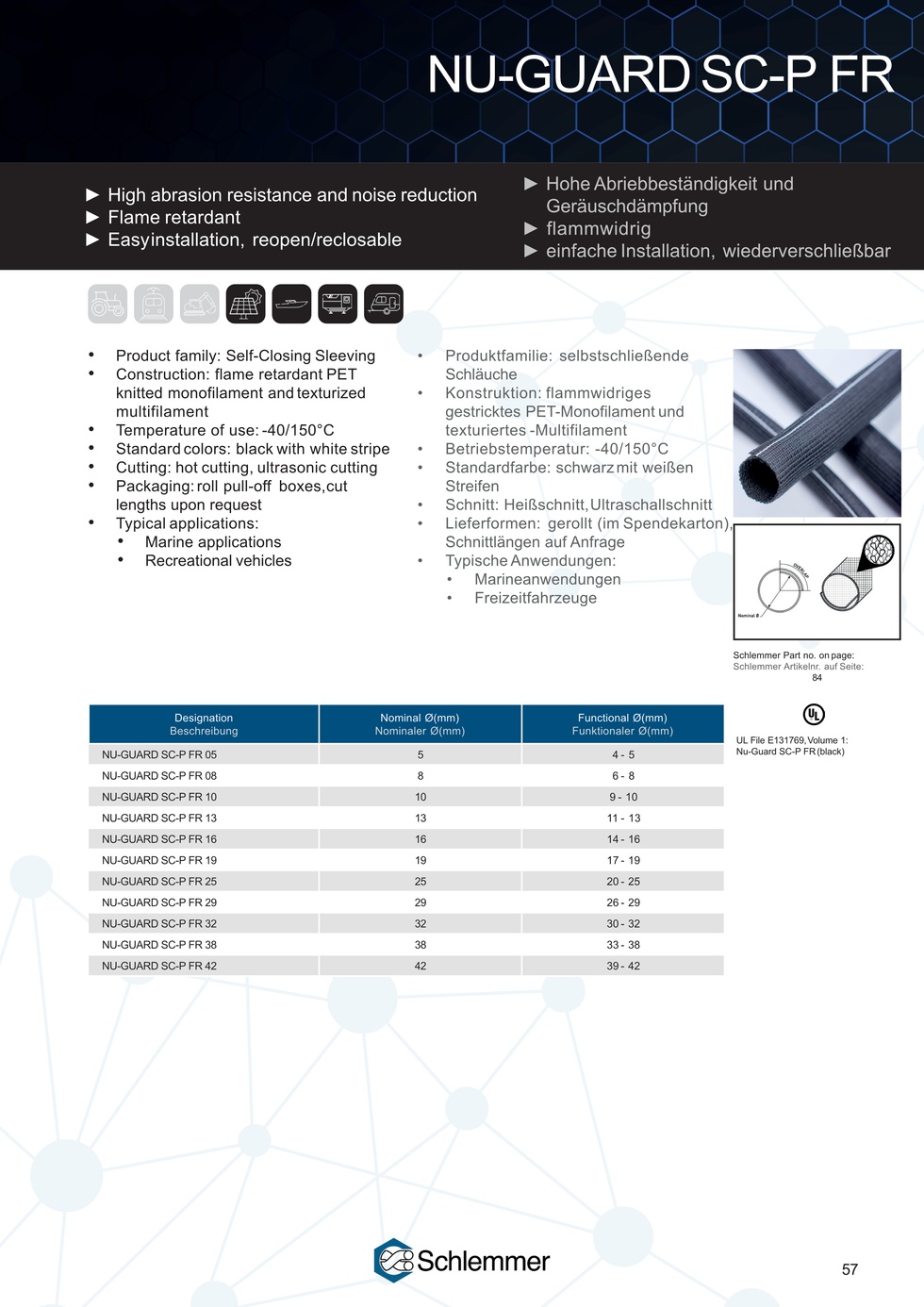NU-GUARD SC-P FR BKWH 08 RPO 75M