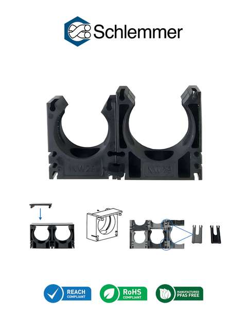 CORRUGATED TUBE HOLDER BLACK NW 7.5