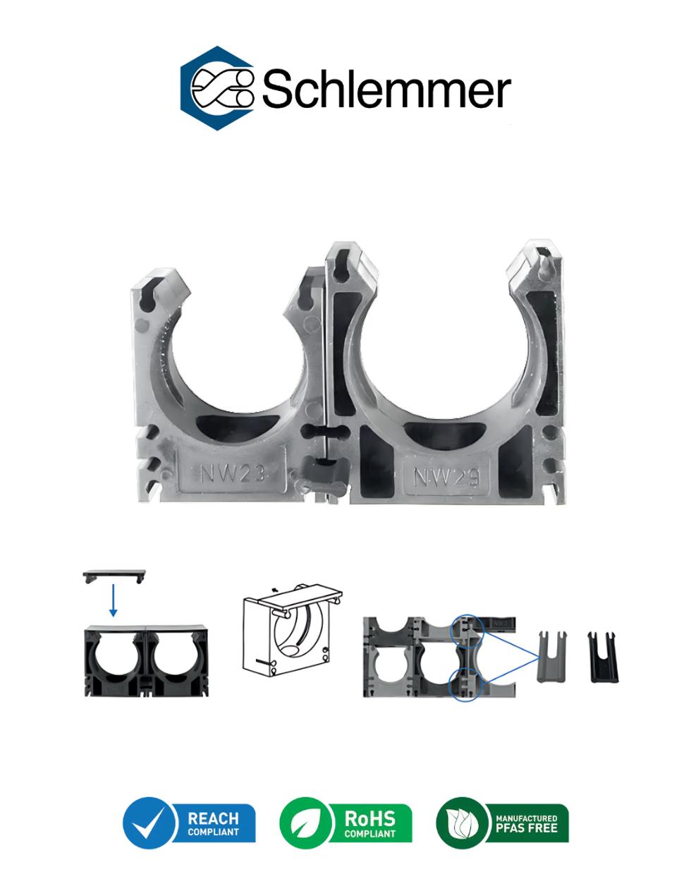 CORRUGATED TUBE HOLDER GREY NW 7.5