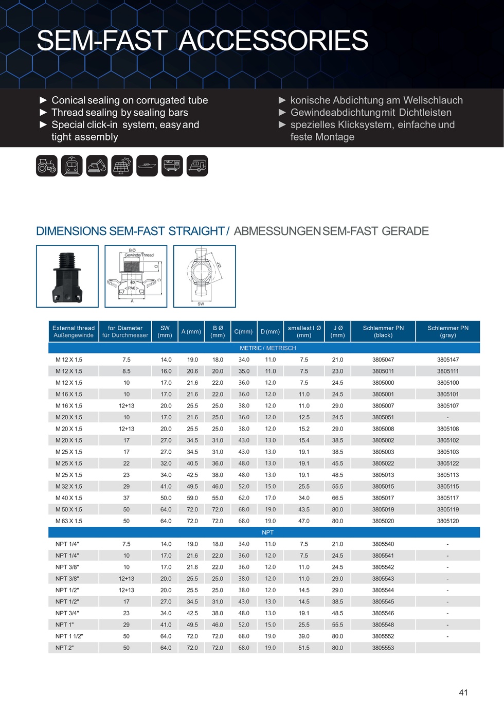 SEMFAST STRAIGHT PG9 NW12+13 BLACK