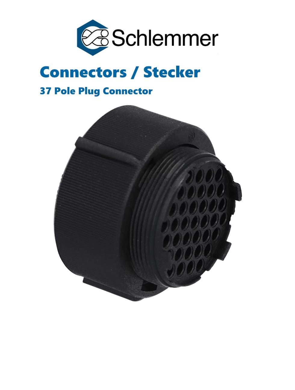 PLUG PIN/JACK HOUSING 37-POL 37XØ1,6 PA6GF30/SI BLACK