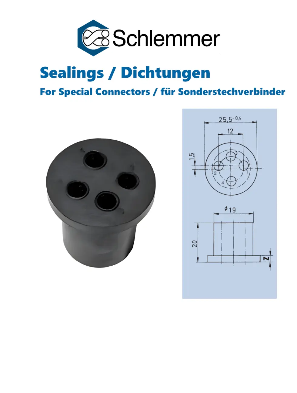 4-POLE CONNECTOR SEAL Z5.5 BAYONET 16S (4 SINGLE CABLES)