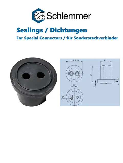 2-POLE CONNECTOR SEAL Z3.5 M27X1 (1 SINGLE - 1 DOUBLE CABLES)