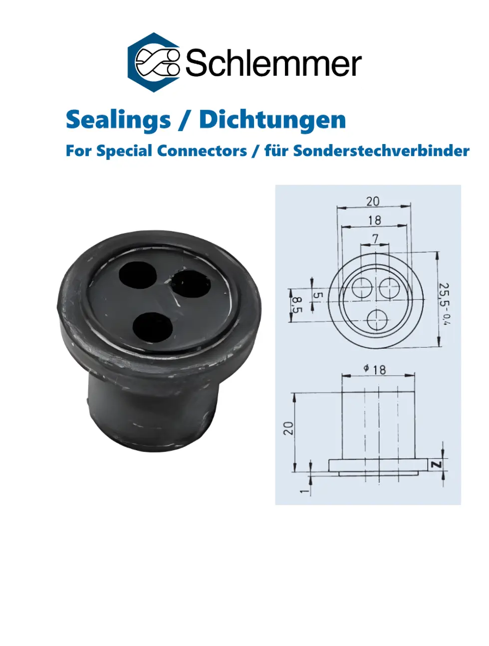3-POLE CONNECTOR SEAL Z3.5 M27X1 (3 SINGLE CABLES)