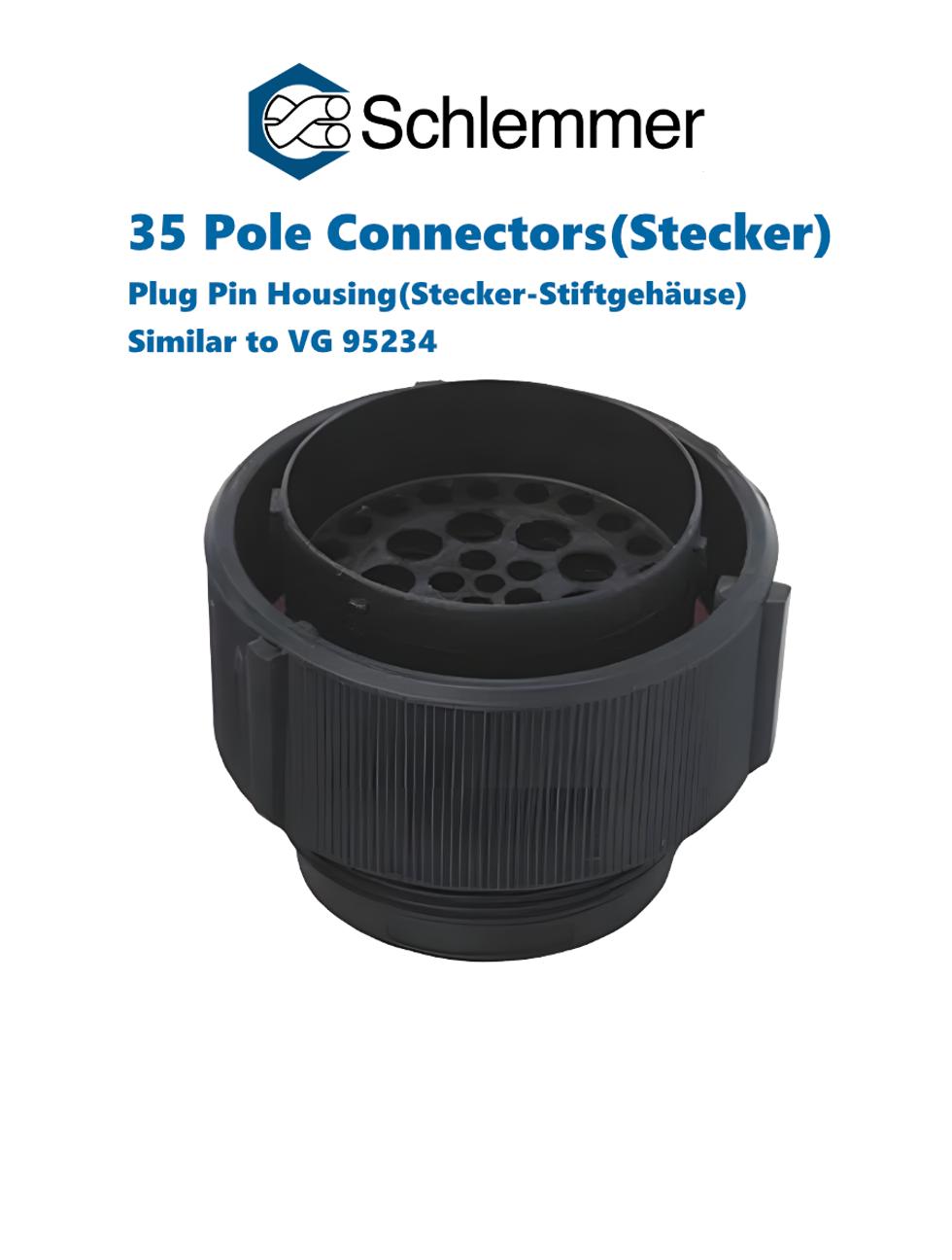 PLUG JACK HOUSING 35-POL 26XØ1,6 - 9XØ3,5 PA6GF30/SI BLACK