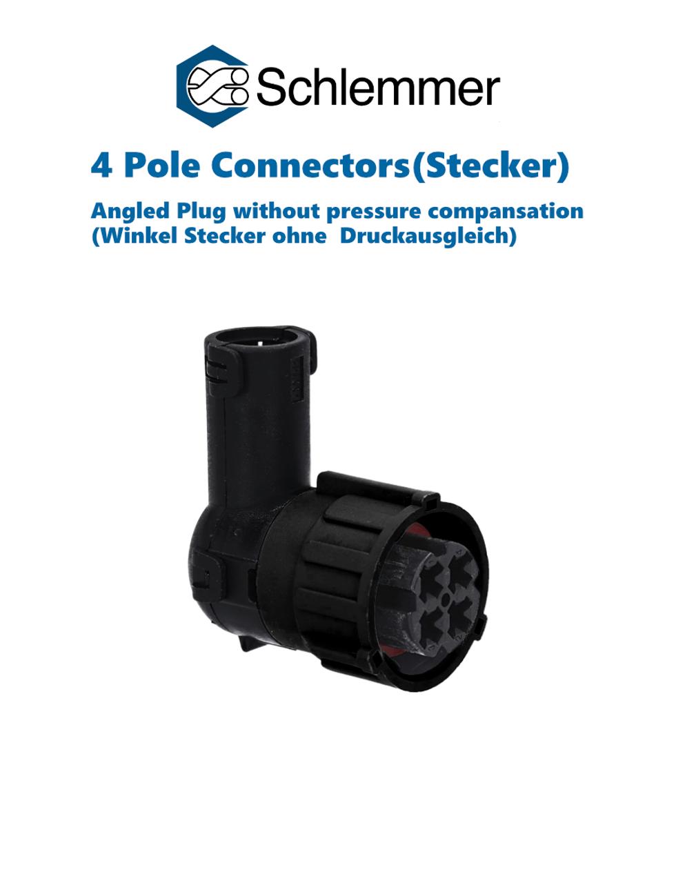 PLUG JACK HOUSING 90° WITH PROTECTION CAP NW8.5 W/OUT PRESSURE COMPANSATION 4-POL 4XØ2.5 PBP/PA6/SI BLACK/BLACK