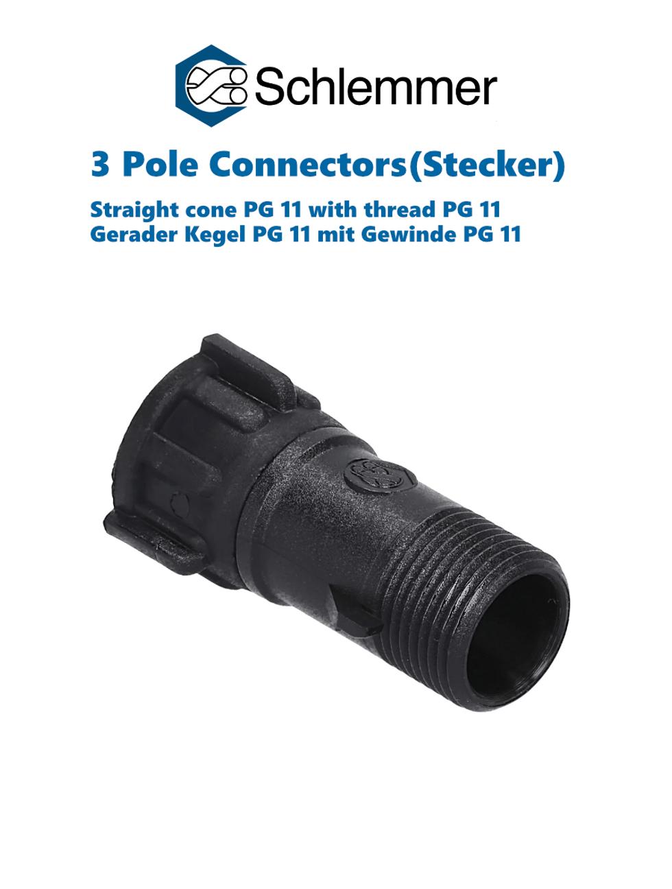 CONE STRAIGHT (FOR 7805039 HOUSING) PG 11 WITH THREAD PG11 PA6 BLACK