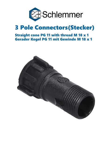 CONE STRAIGHT (FOR 7805039 HOUSING) PG 11 WITH THREAD M18x1 PA6 BLACK