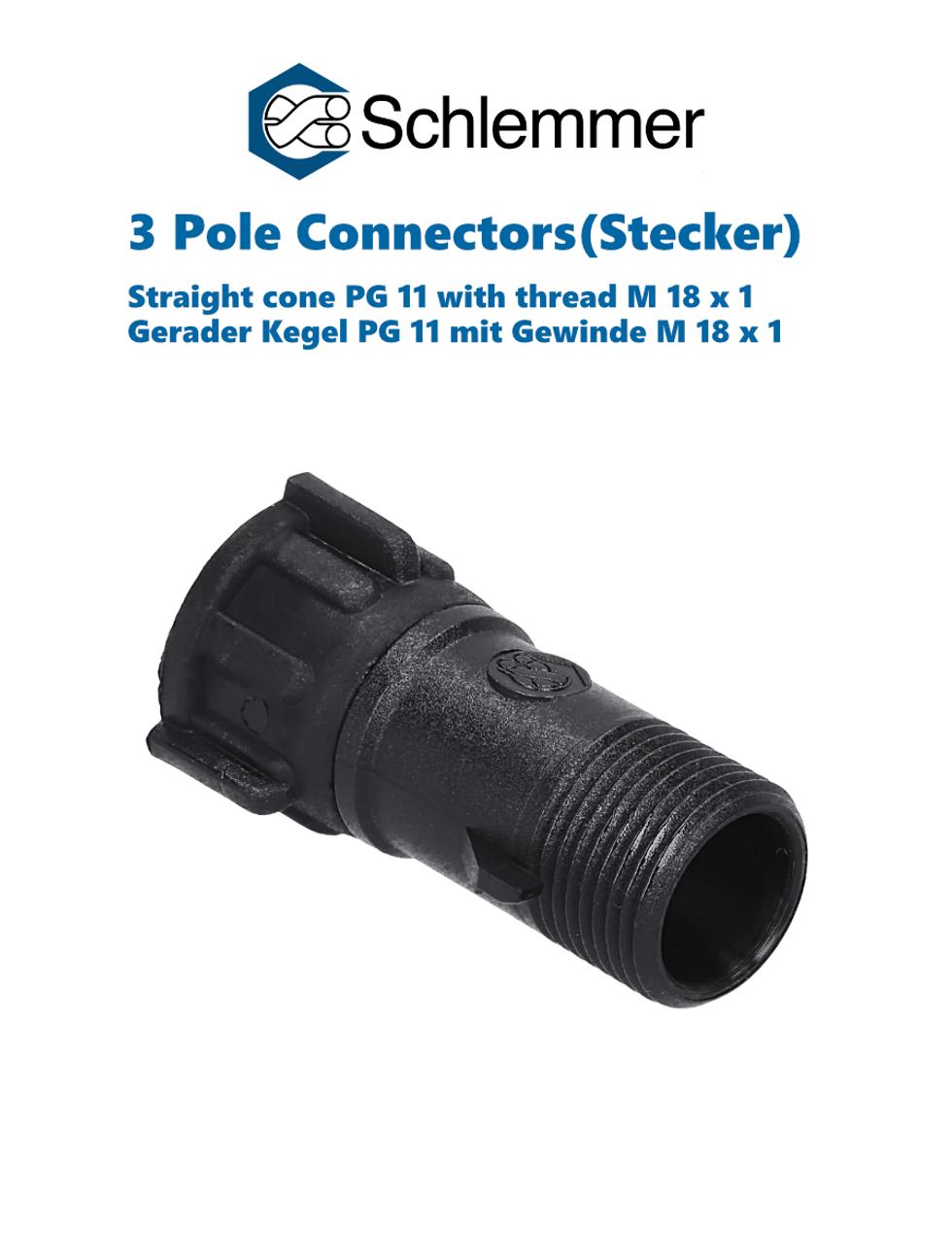 CONE STRAIGHT (FOR 7805039 HOUSING) PG 11 WITH THREAD M18x1 PA6 BLACK
