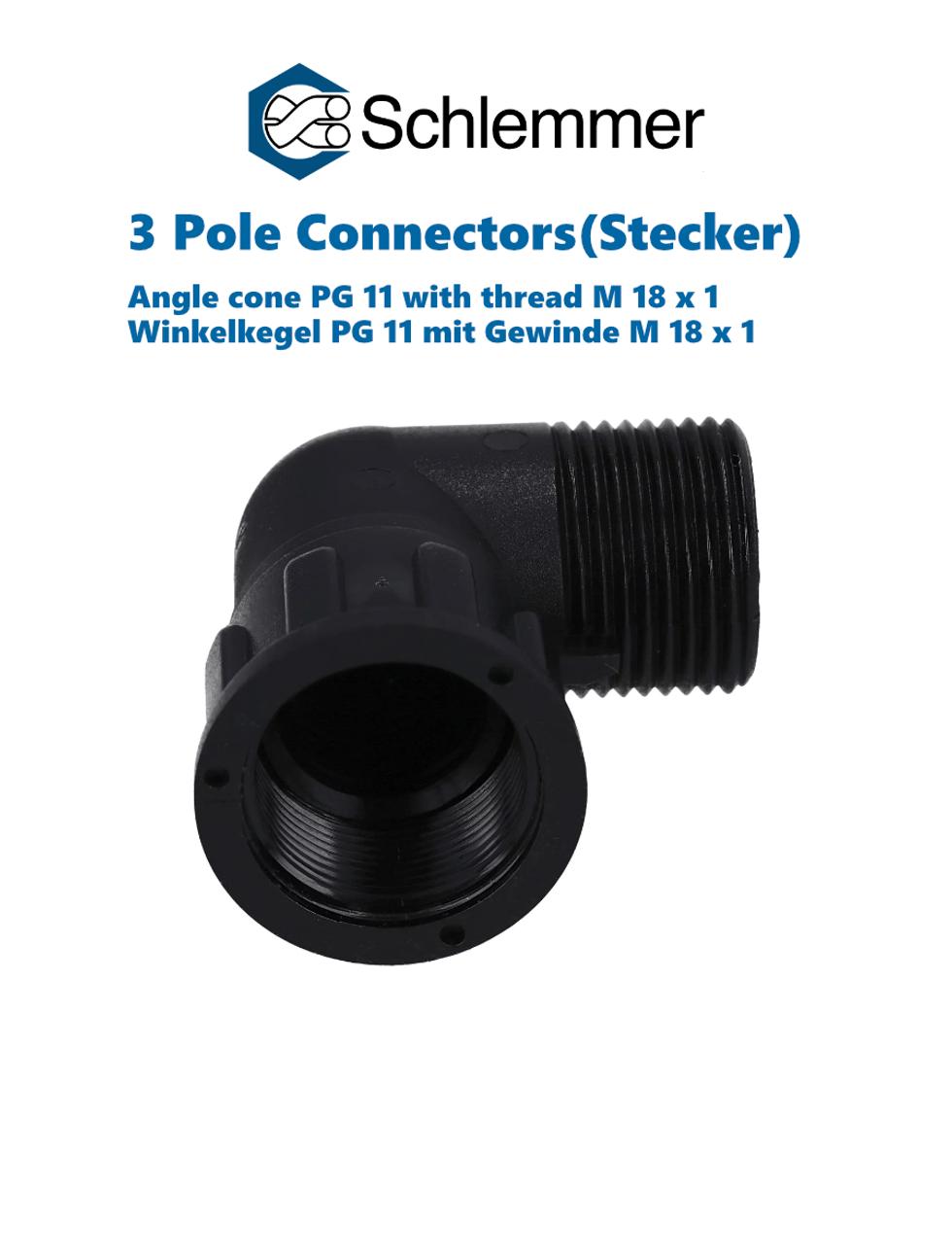 CONE 90° ANGLED (FOR 7805039 HOUSING) PG 11 WITH THREAD M18x1 PA6 BLACK