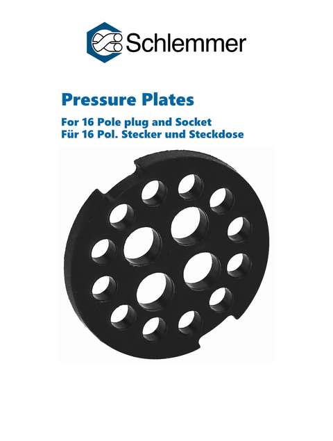 PPLATE PA6 BK 16-POL PLUG/SOCKET P/500