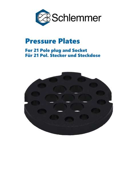 PPLATE PA6 BK 21-POL PLUG/SOCKET P/500