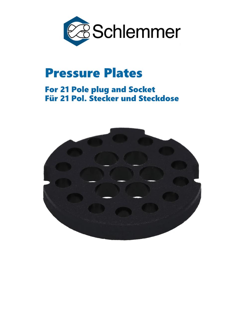 PPLATE PA6 BK 21-POL PLUG/SOCKET P/500