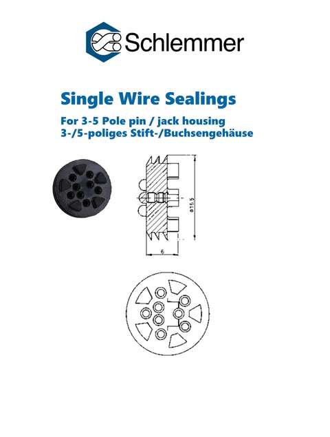 WIRE SEALING ONE PIECE 8-HOLE 15mm