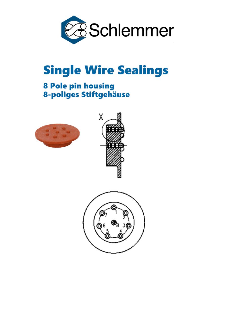 WIRE SEALING ONE PIECE 8-HOLE 27mm