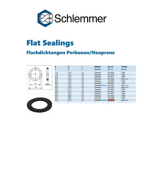 O-RING FLAT 40,0x30,0x1,5 M32 NEOPREN