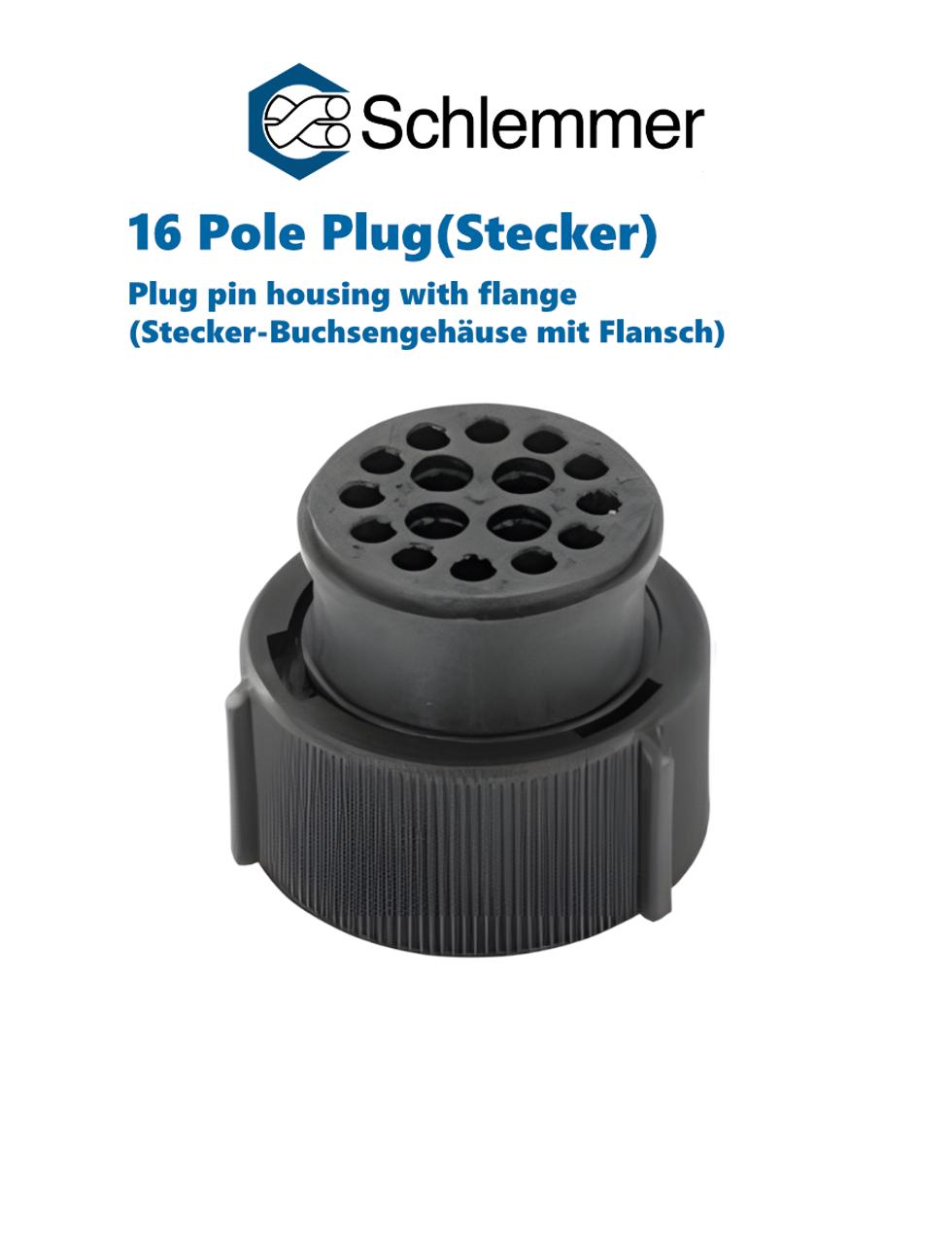 PLUG PIN HOUSING 16-POL 12XØ1,6 - 4XØ3,5 PA6GF30/SI BLACK