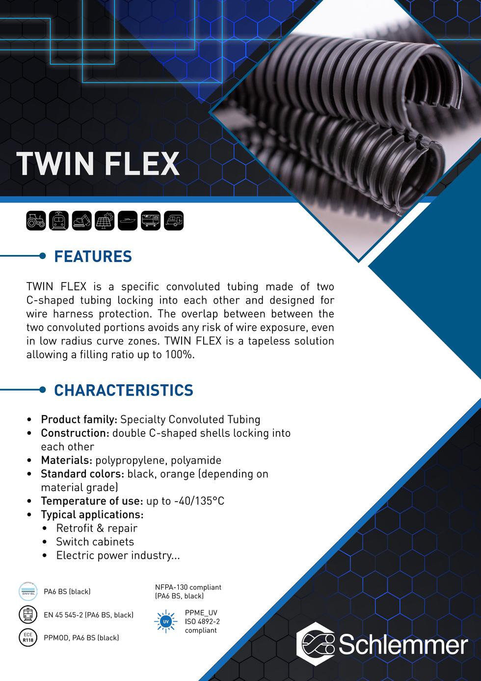 TWIN FLEX PPME UV BKNO BLACK NW50 RLX 25M (COIL)