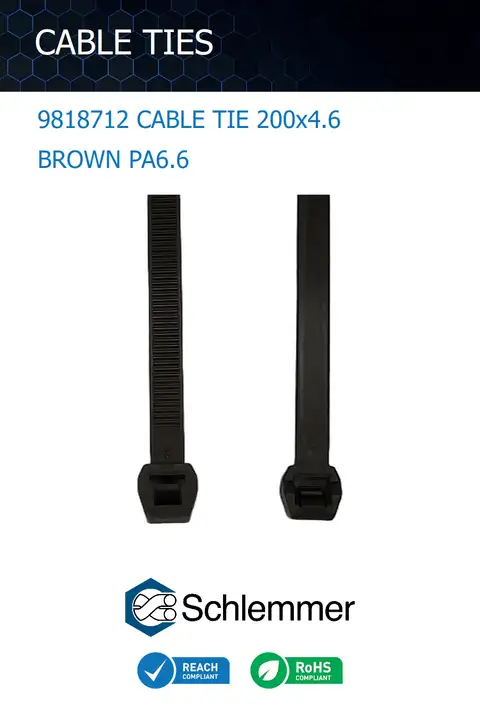 CABLE TIE 200x4.6 BROWN PA6.6