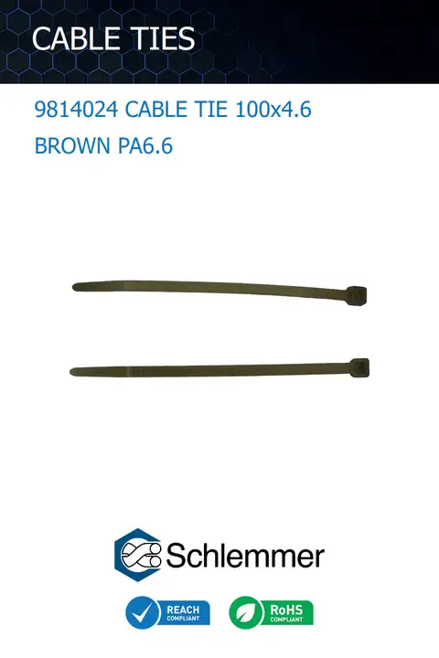 CABLE TIE 100x4.6 BROWN PA6.6