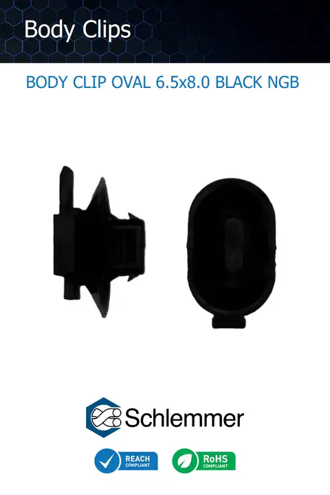 BODY CLIP OVAL 6.5x8.0 BLACK NGB