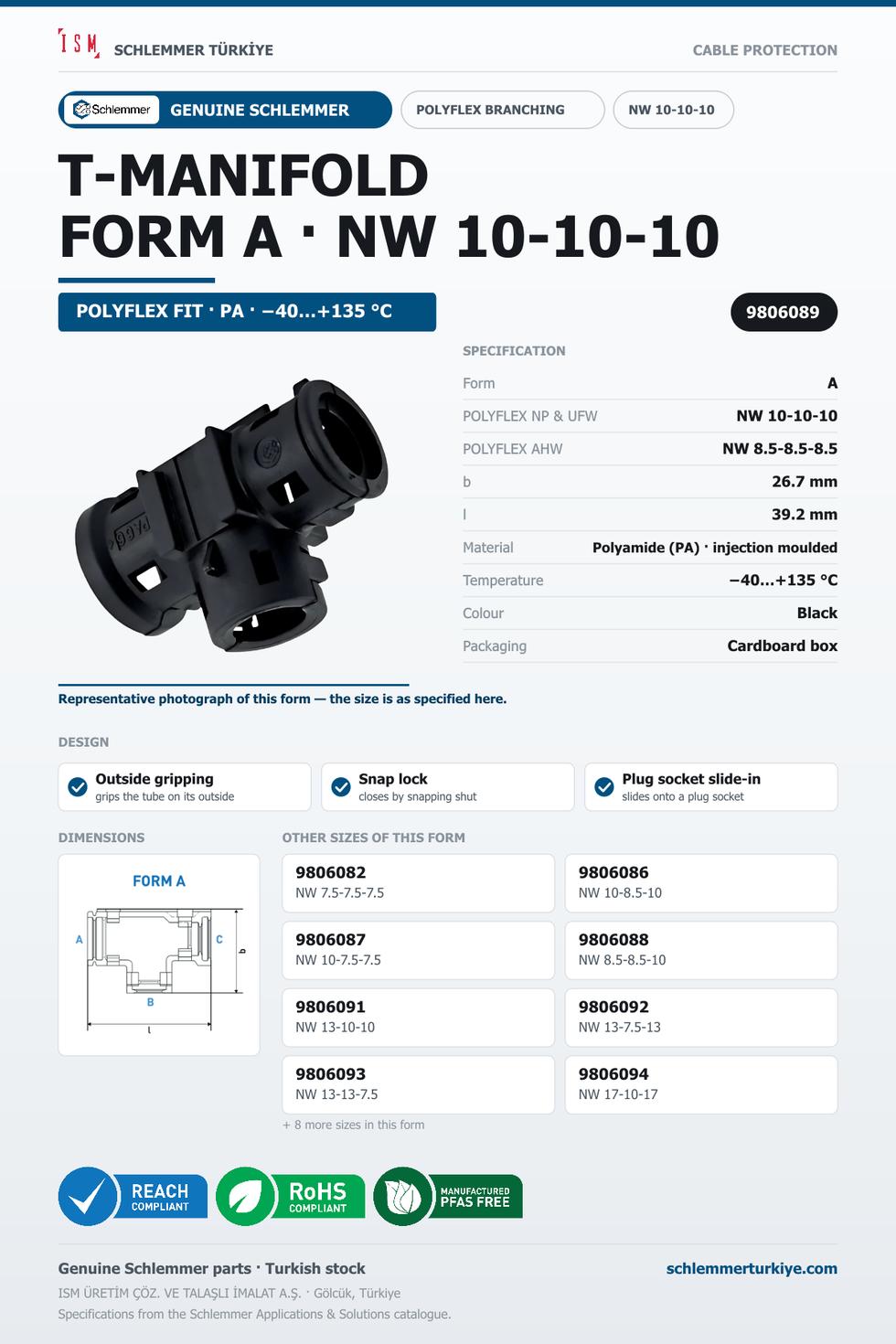 POLYFLEX T-MANIFOLD FORM A NW 10-10-10
