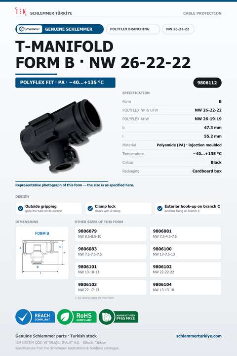 POLYFLEX T-MANIFOLD FORM B NW 26-22-22
