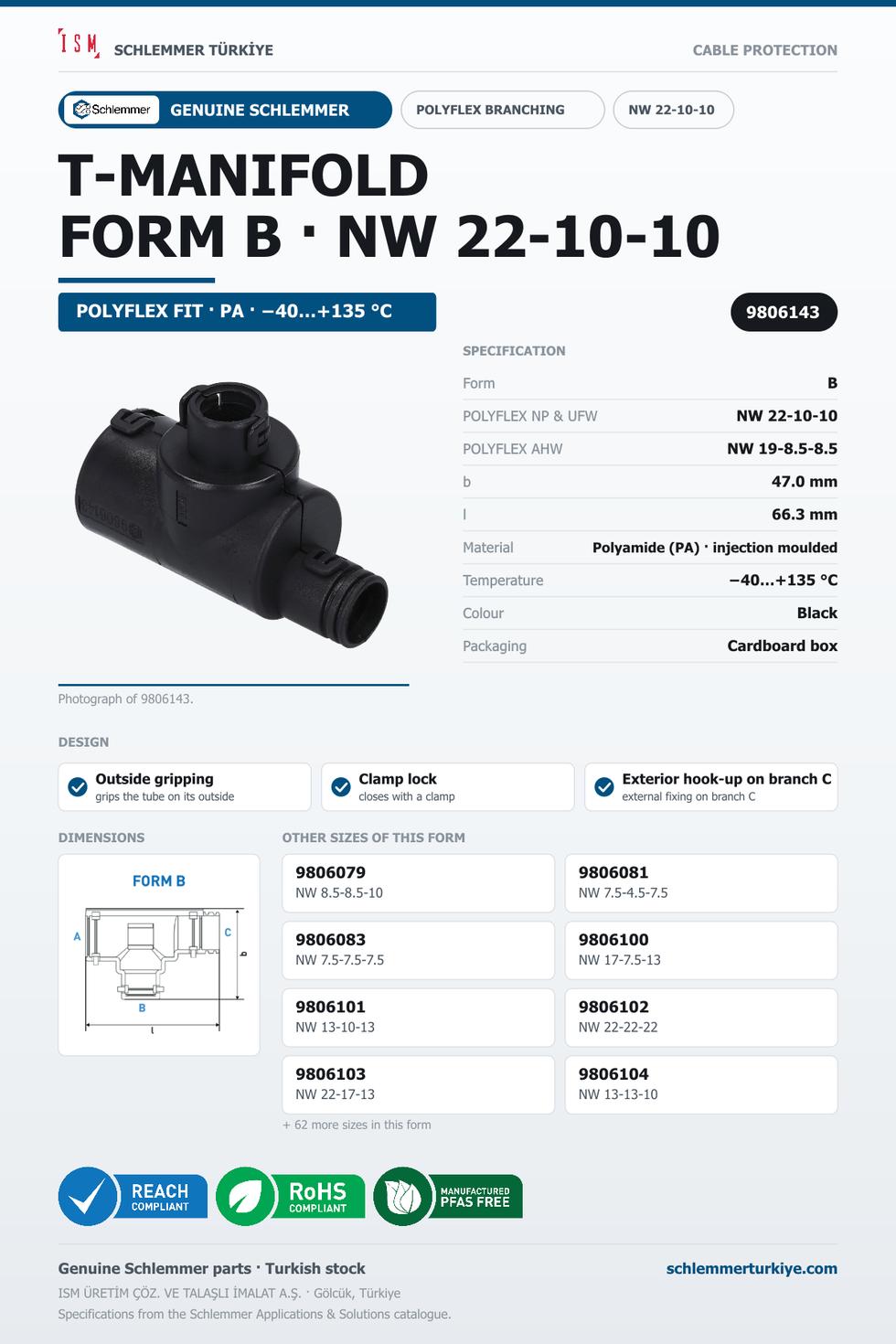 POLYFLEX T-MANIFOLD FORM B NW 22-10-10