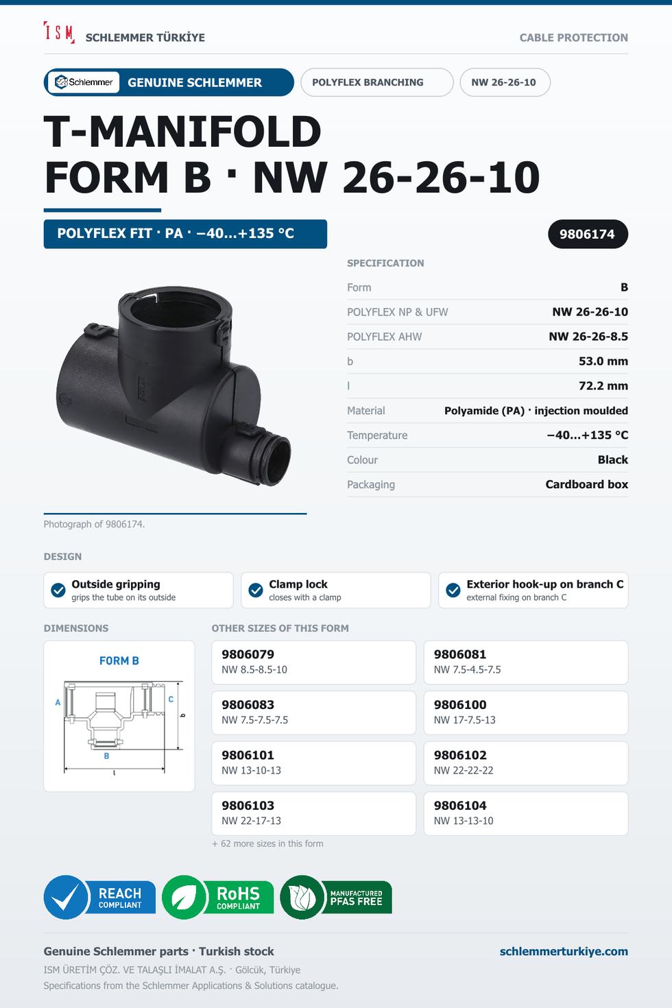 POLYFLEX T-MANIFOLD FORM B NW 26-26-10