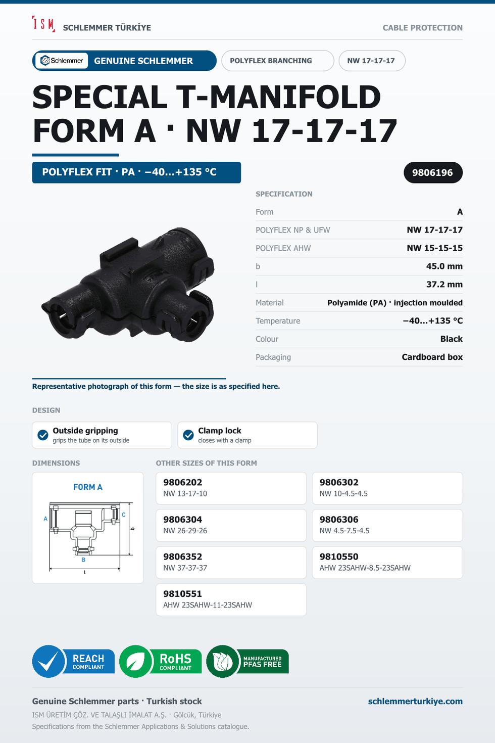 POLYFLEX T-MANIFOLD FORM A NW 17-17-17