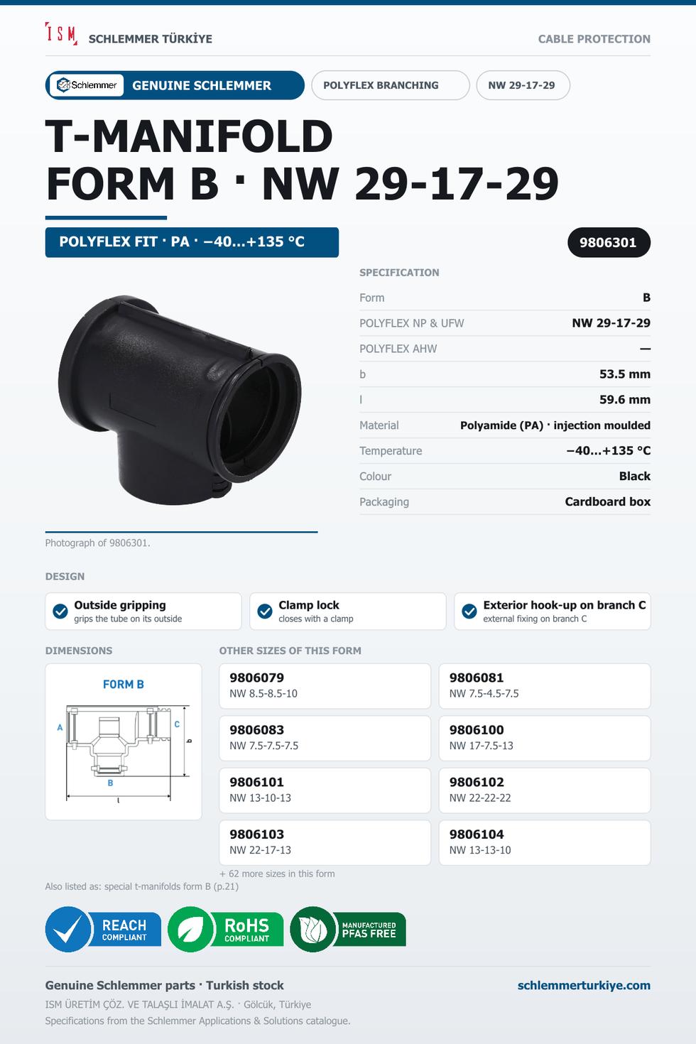 POLYFLEX T-MANIFOLD FORM B NW 29-17-29