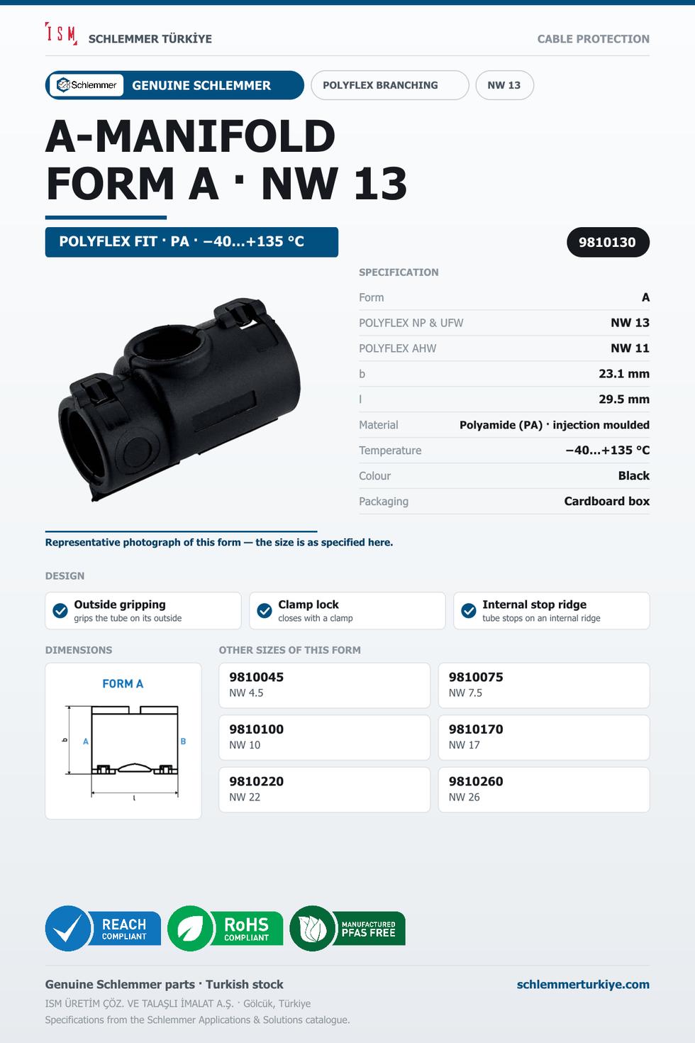 POLYFLEX A-MANIFOLD FORM A NW 13