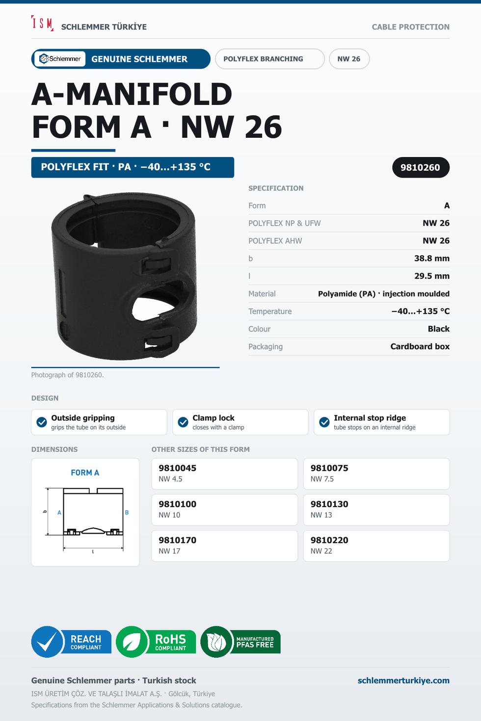 POLYFLEX A-MANIFOLD FORM A* NW 26