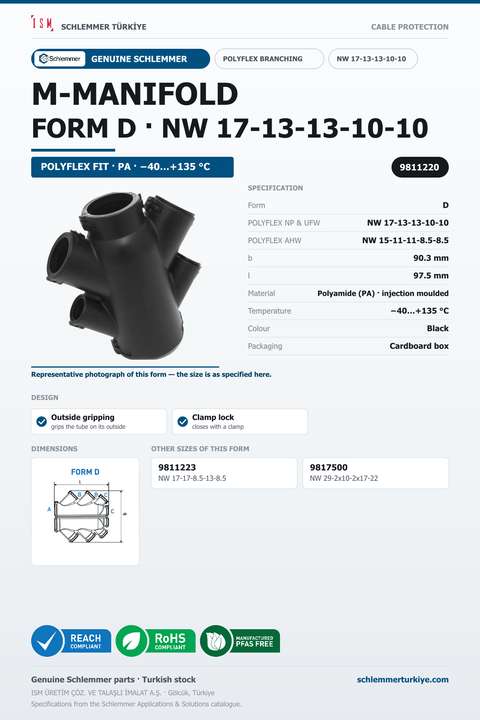 POLYFLEX M-MANIFOLD FORM D NW 17-13-13-10-10