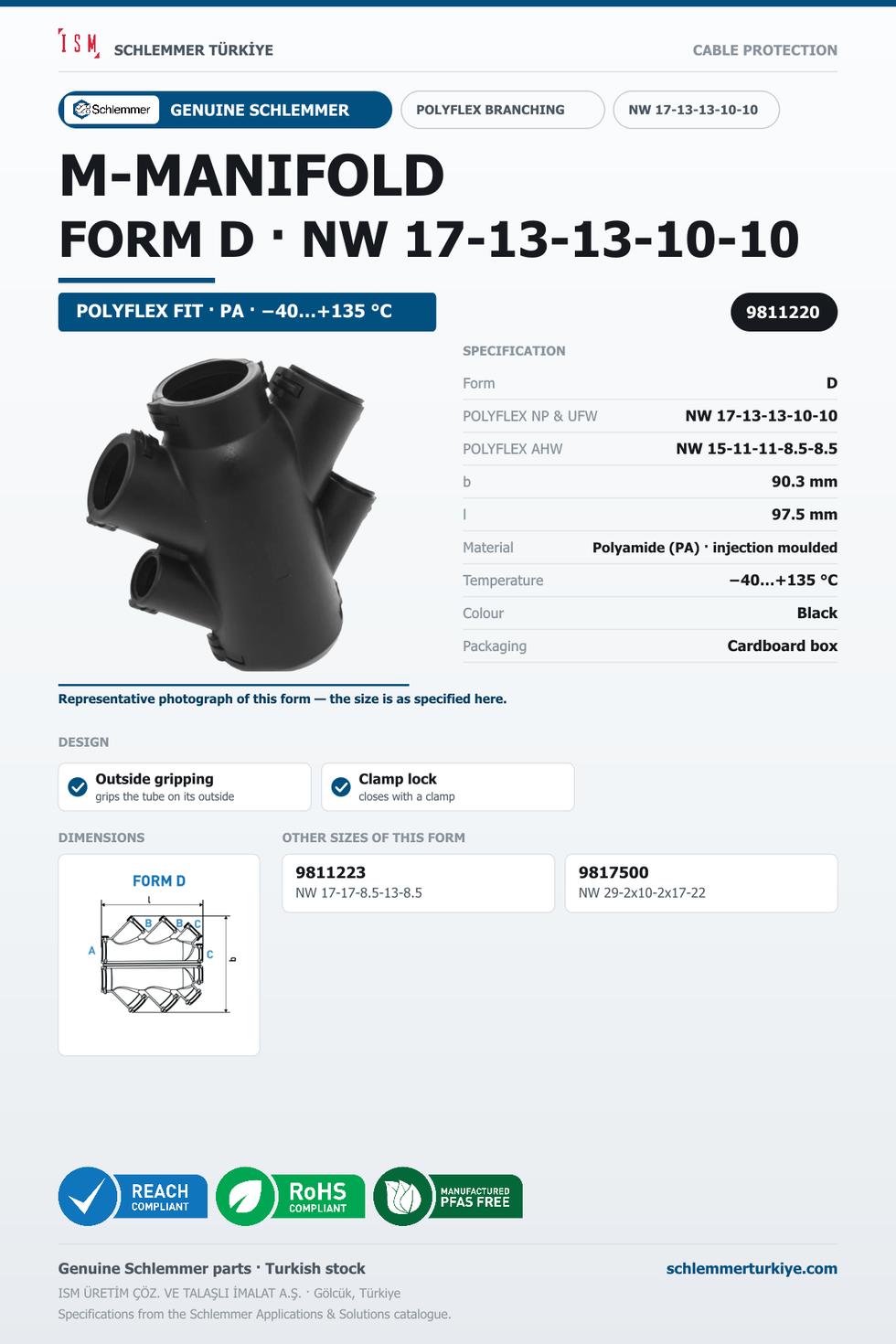 POLYFLEX M-MANIFOLD FORM D NW 17-13-13-10-10