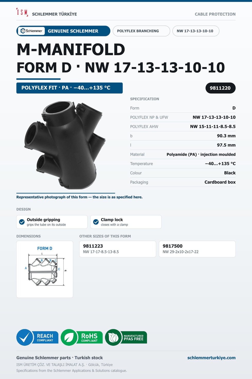 POLYFLEX M-MANIFOLD FORM D NW 17-13-13-10-10