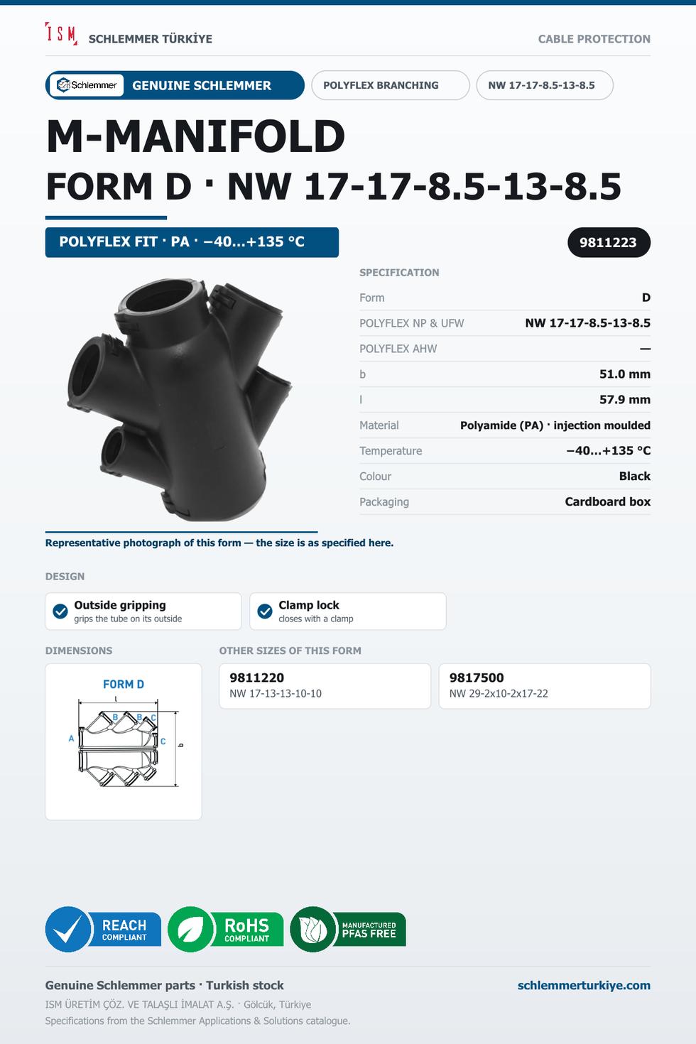 POLYFLEX M-MANIFOLD FORM D NW 17-17-8.5-13-8.5