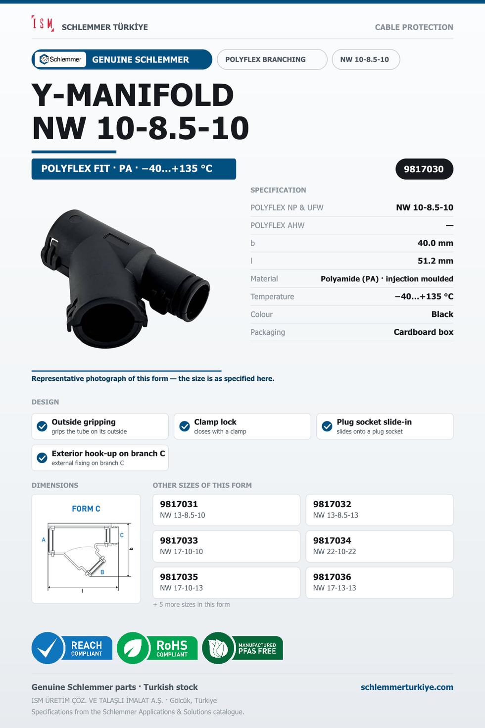POLYFLEX Y-MANIFOLD FORM C-SIMILAR NW 10-8.5-10