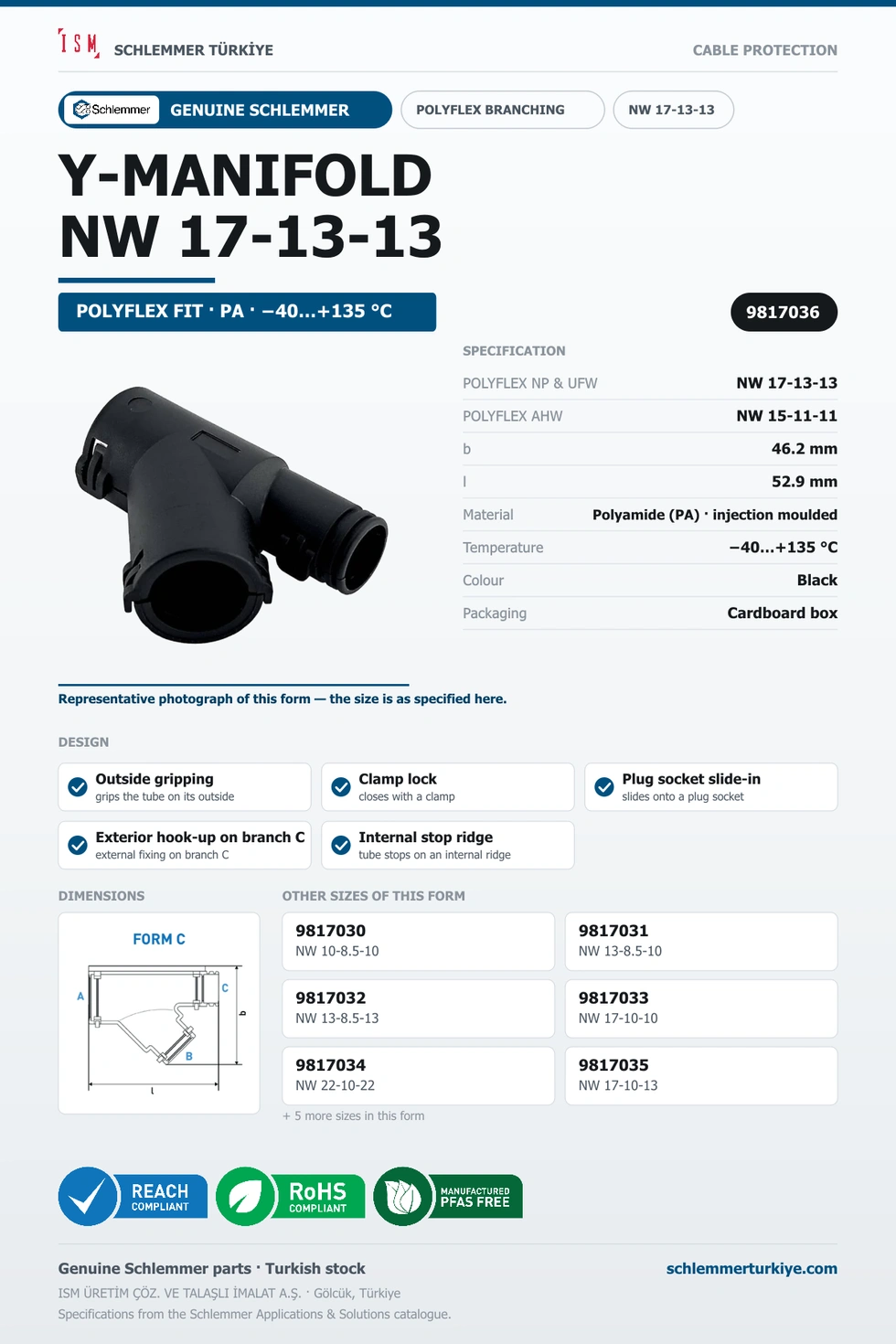 POLYFLEX Y-MANIFOLD FORM C-SIMILAR NW 17-13-13