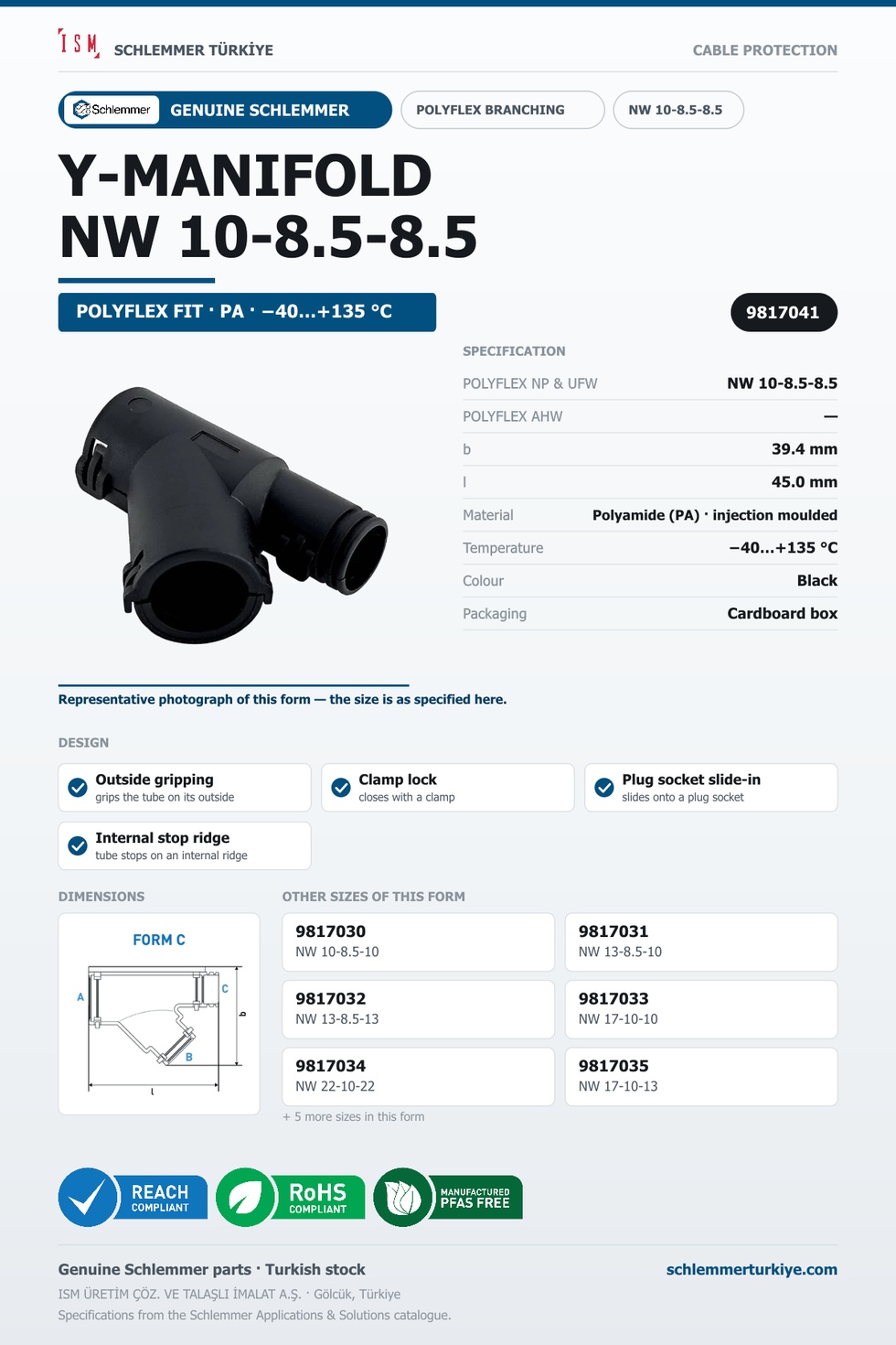 POLYFLEX Y-MANIFOLD FORM C-SIMILAR NW 10-8.5-8.5