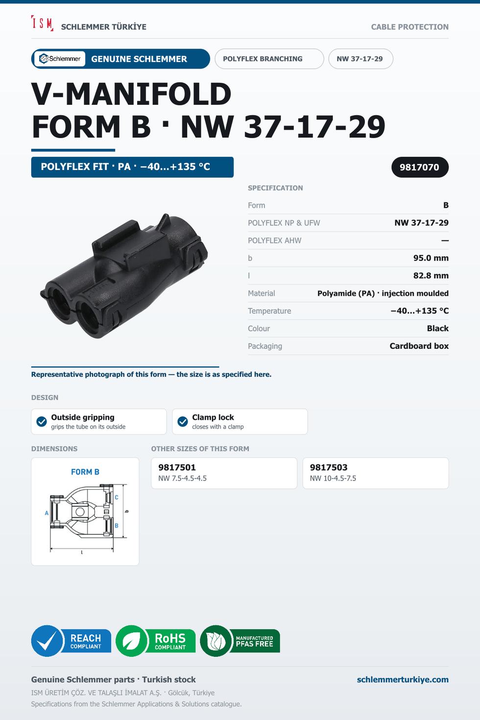 POLYFLEX V-MANIFOLD FORM B NW 37-17-29