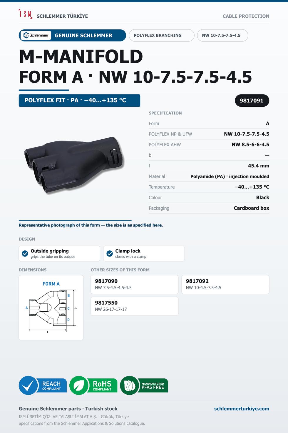 POLYFLEX M-MANIFOLD FORM A NW 10-7.5-7.5-4.5