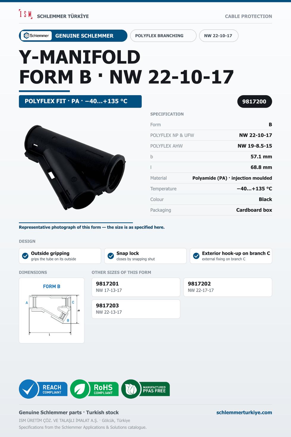 POLYFLEX Y-MANIFOLD FORM B NW 22-10-17