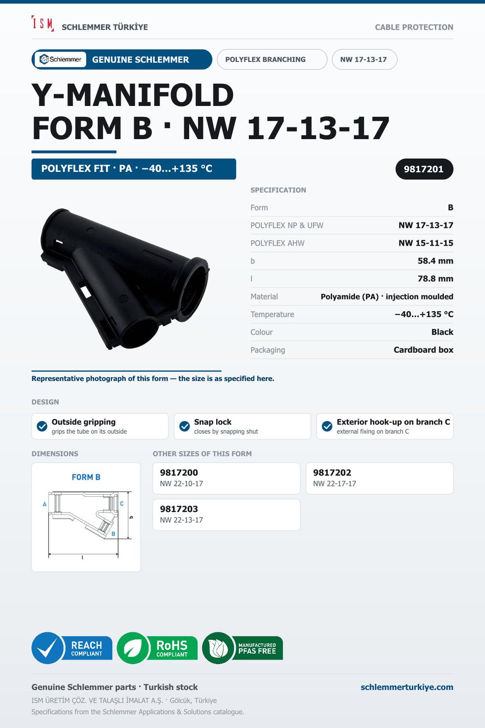 POLYFLEX Y-MANIFOLD FORM B NW 17-13-17