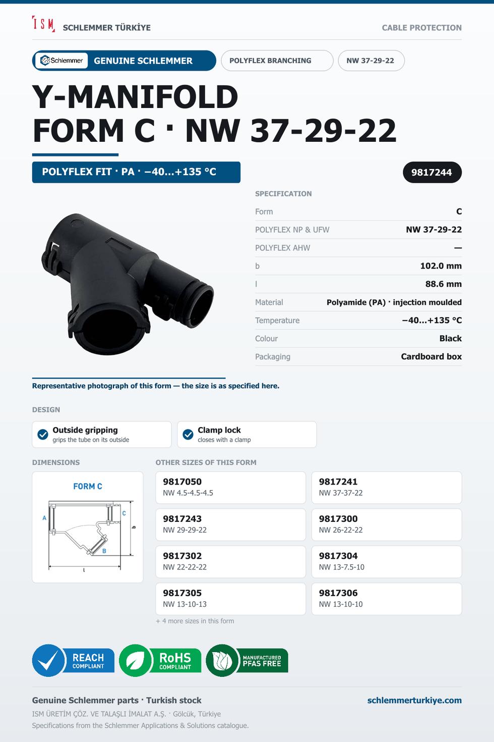 POLYFLEX Y-MANIFOLD FORM C NW 37-29-22