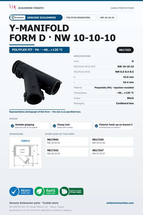 POLYFLEX Y-MANIFOLD FORM D NW 10-10-10