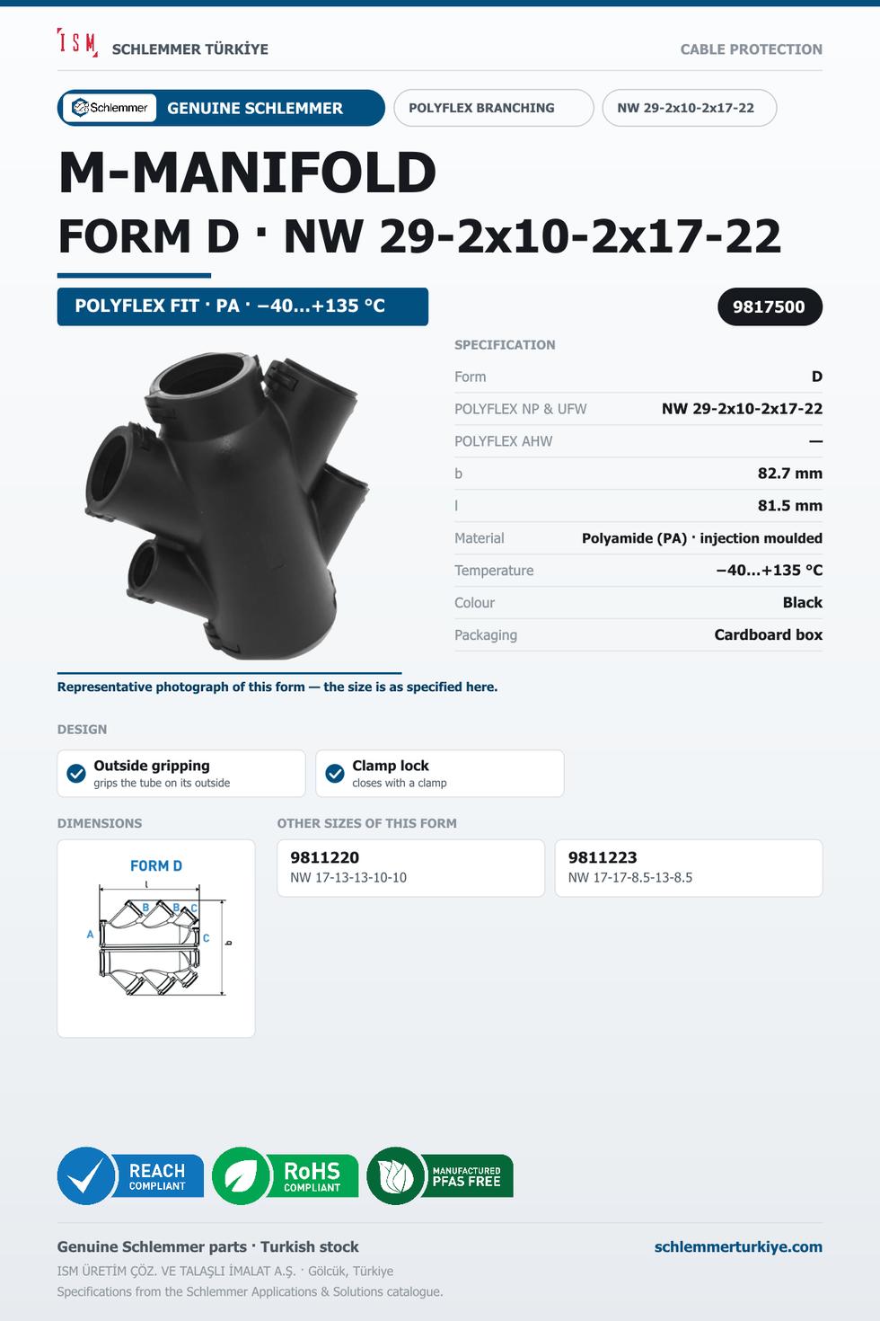 POLYFLEX M-MANIFOLD FORM D NW 29-2x10-2x17-22