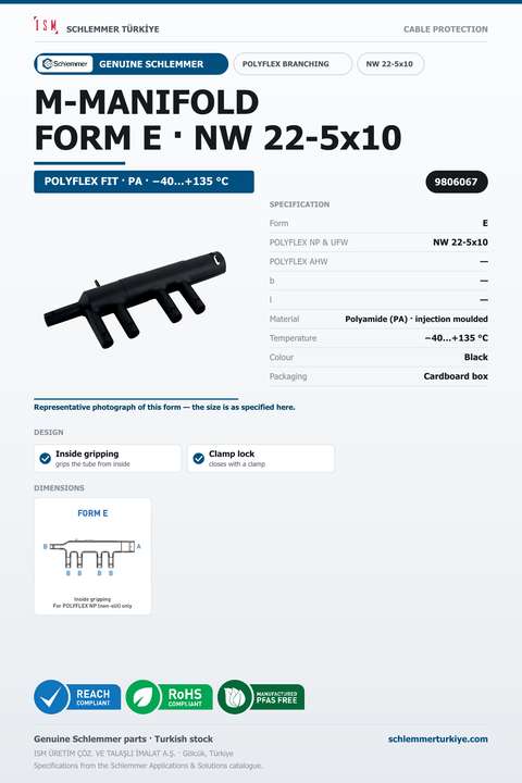 POLYFLEX M-MANIFOLD FORM E INSIDE GRIP NW 22-5x10