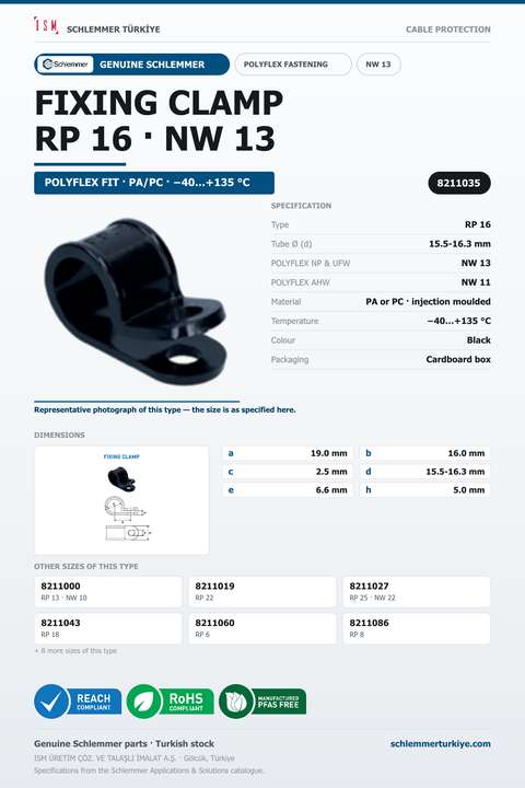FIXING CLAMPS NW13 FORM RP 16